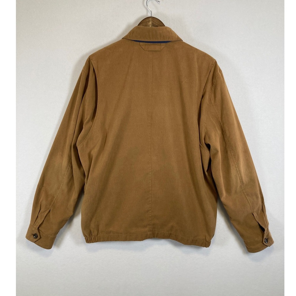 Western Studio Bill Blass Mens Large Tan Faux Suede Harrington Jacket Vintage L - Picture 2 of 11
